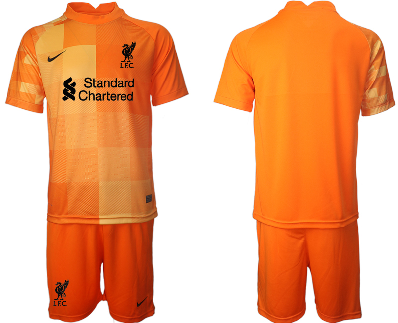Men 2021-2022 Club Liverpool orange red goalkeeper blank Soccer Jersey->liverpool jersey->Soccer Club Jersey